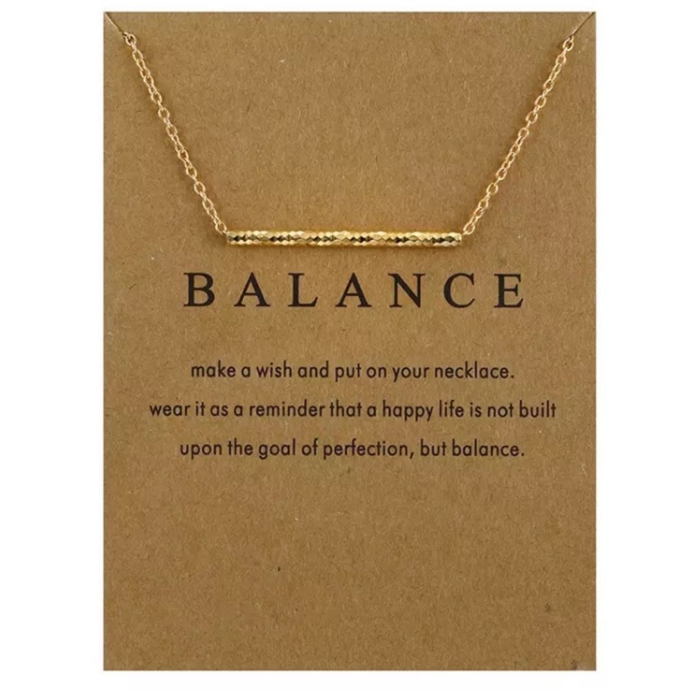 🎉 New Balance Bar Gold Plated Necklace & Card